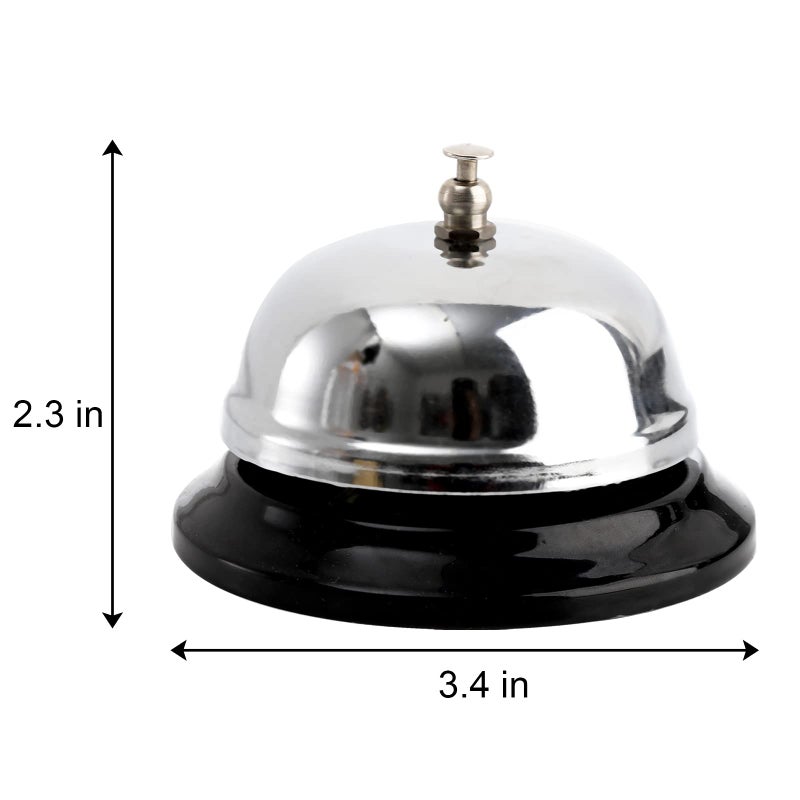 Fasmov 6 Pack 3.4 Inch Diameter Call Bells, Chrome Finish Customer Service Bell, Desk Bell Service Bell for Hotels, Schools, Hospitals, Customer Service, Warehouses - Image 2